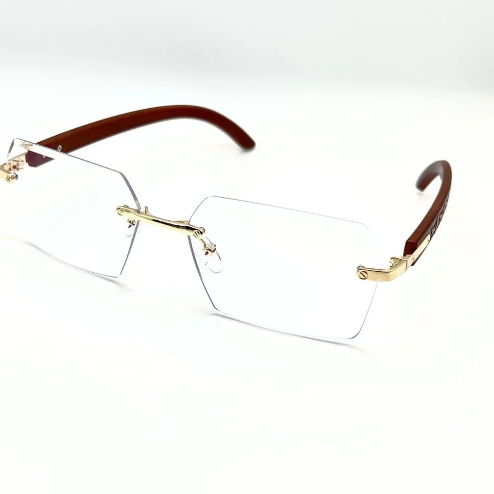 Men Sunglasses Hip Hop Clear Tinted Lens Gold Frame Retro Shades Metal‎ Lentes